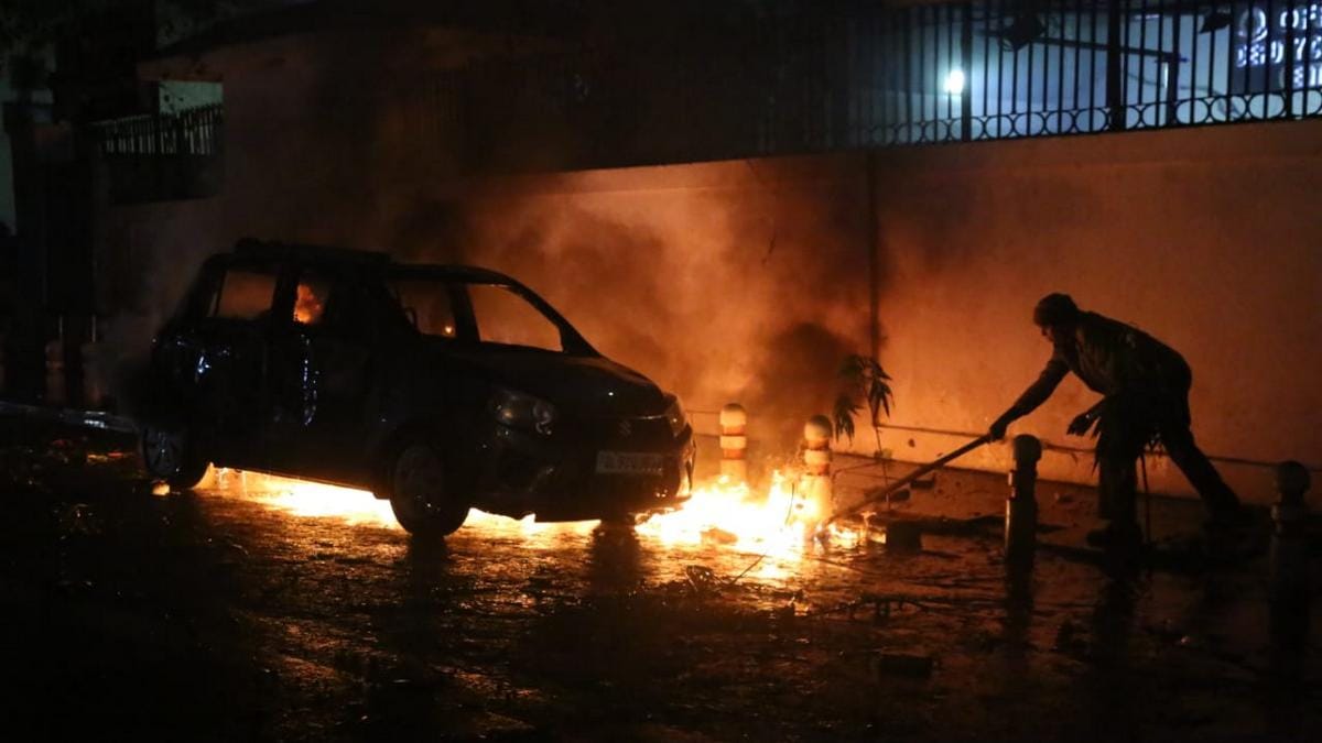 Firemen put out the fire. | Photo: Manisha Mondal | ThePrint