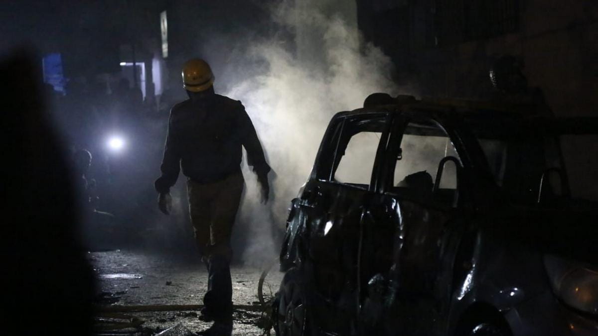 Firemen put out the fire. | Photo: Manisha Mondal | ThePrint