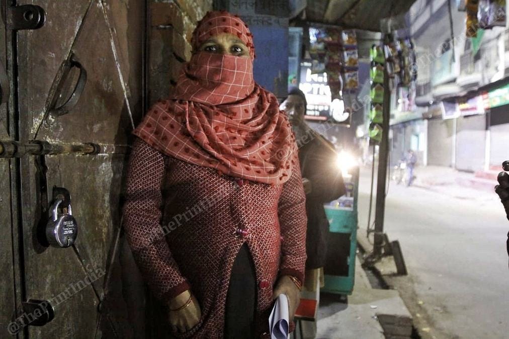 Sheeba Ali next to her locked home. | Photo: Praveen Jain/ThePrint