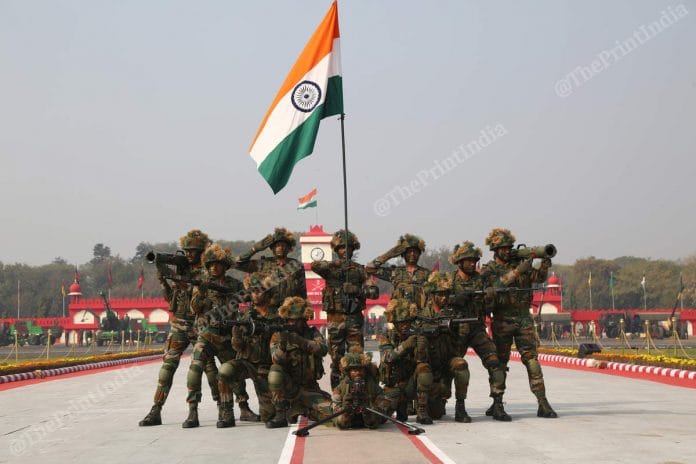 Army personnel put on a performance during the parade | Photo: Suraj Singh Bisht | ThePrint