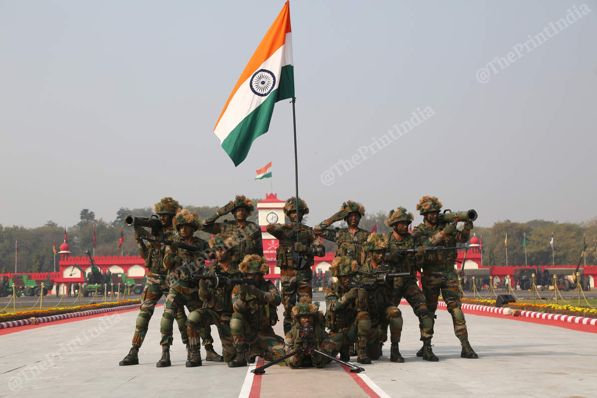Army personnel put on a performance during the parade | Photo: Suraj Singh Bisht | ThePrint