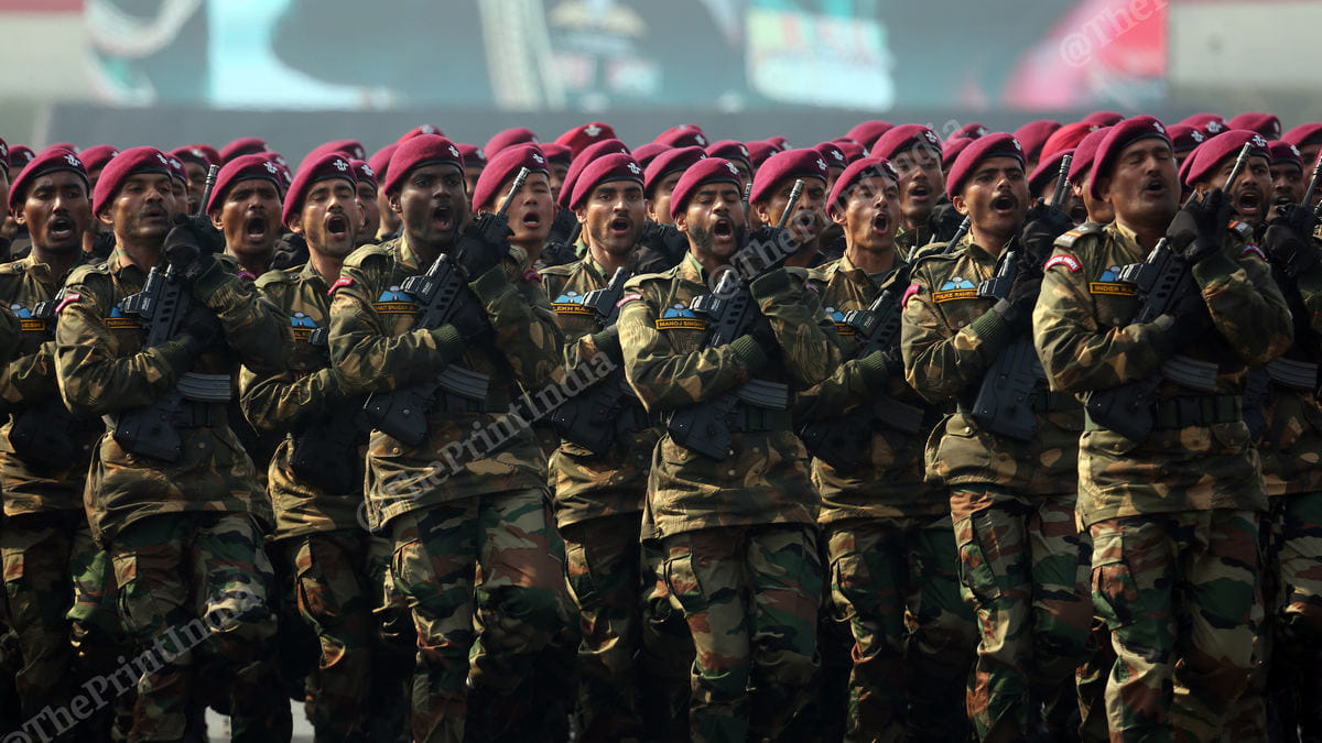 Army personnel during the parade | Photo: Suraj Singh Bisht | ThePrint