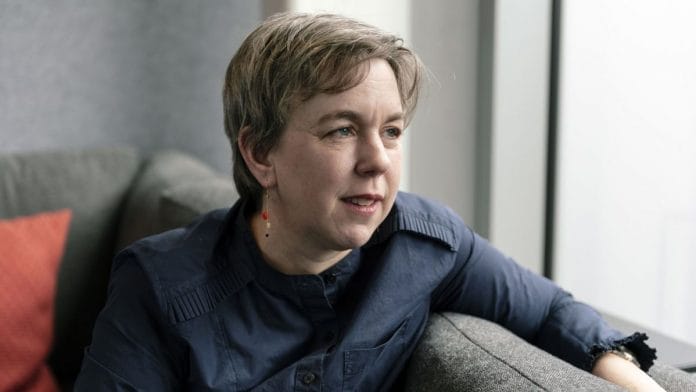 Miranda Sissons, Facebook's new human rights director, sits for a portrait at Facebook's offices in Menlo Park, California. | Bloomberg