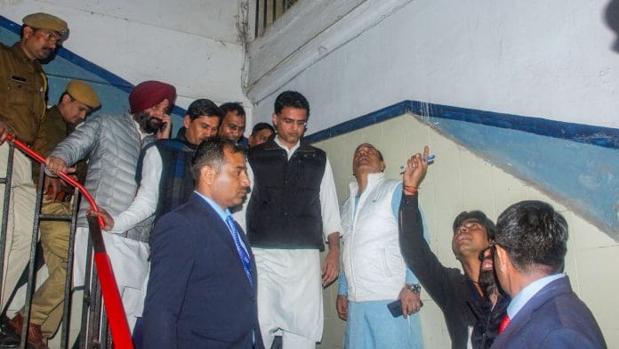 Sachin Pilot at the JK Lon hospital in Kota on 4 January