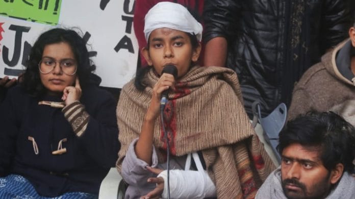 JNUSU president Aishe Ghosh who was injured in Sunday's mob attack | Suraj Singh Bisht | ThePrint