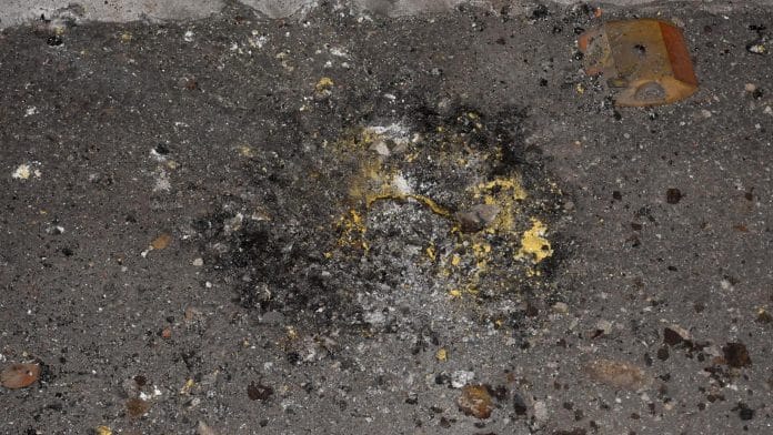 Representational image of a site after grenade explosion