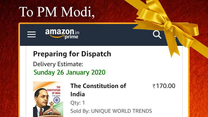 Congress sent a copy of the Indian Constitution to Prime Minister Narendra Modi