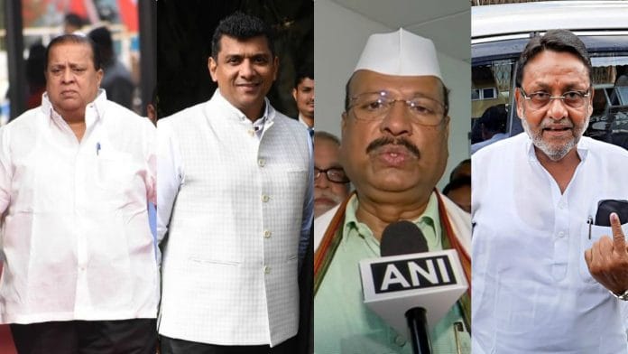 NCP’s Hasan Mushrif, Nawab Malik, Congress’ Aslam Shaikh, and Shiv Sena’s Abdul Sattar. | ThePrint
