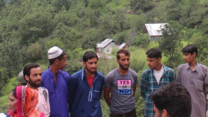 In the last one year, at least 50 of the nearly 70 houses in Jabda have been damaged in ceasefire violations on the LoC, affecting over 250 people. Pictured here are people from one of the last mile villages in Uri. | Photo: By Special Arrangement | ThePrint