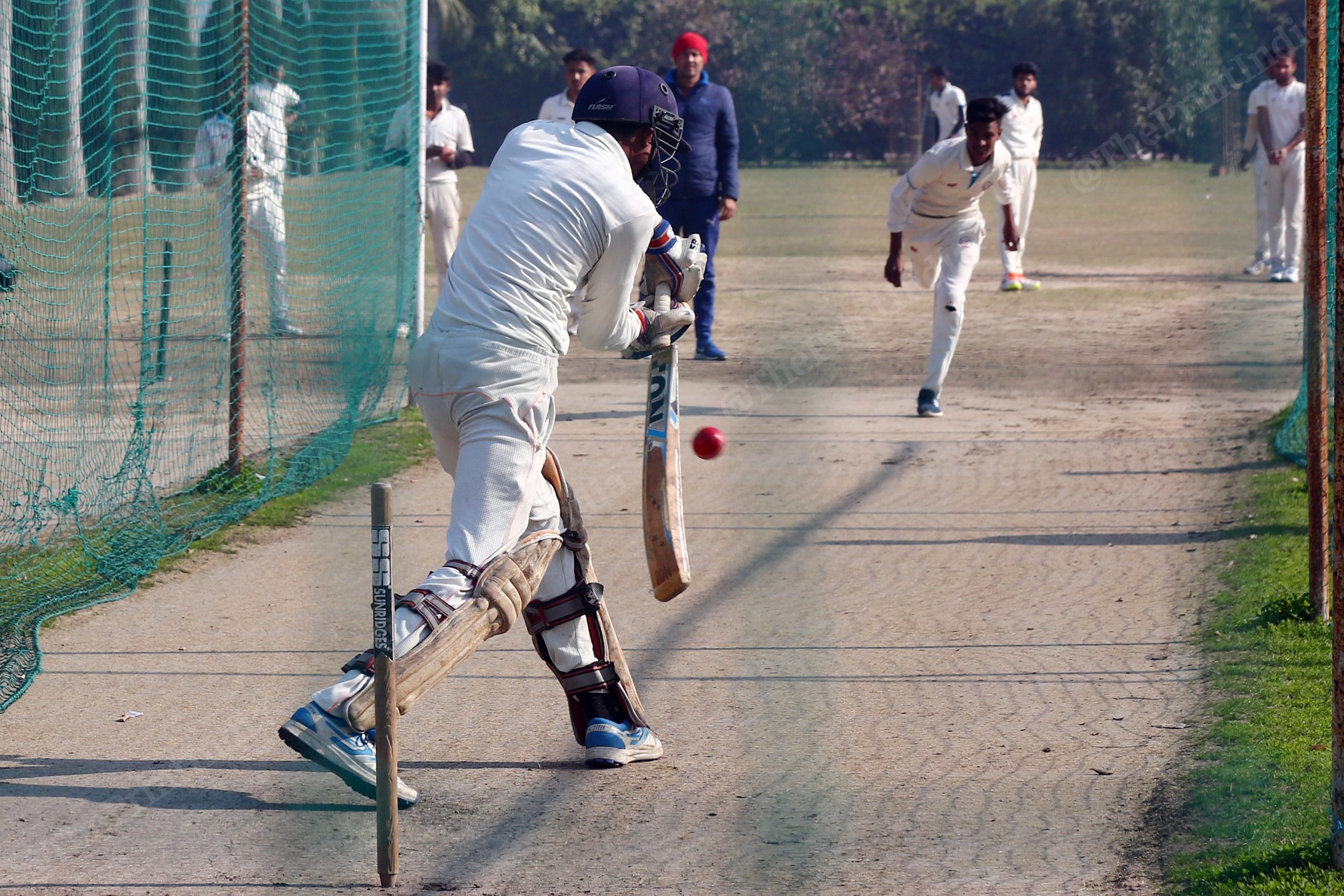 Boys practicing at nets in Victoria Park Academy | Photo: Suraj Singh Bisht | ThePrint