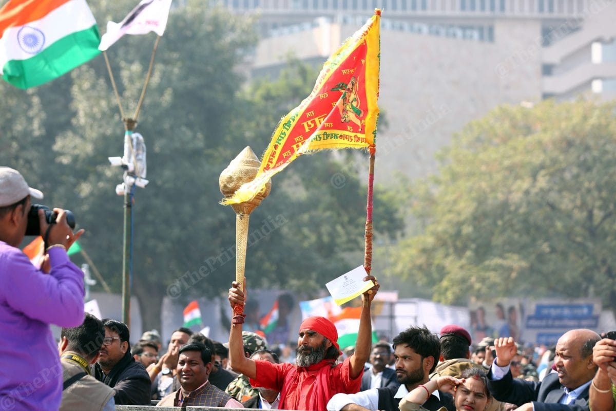 An AAP supporter dresses as Lord Hanuman | Photo: Suraj Singh Bisht | Photo: Suraj Singh Bisht | ThePrint