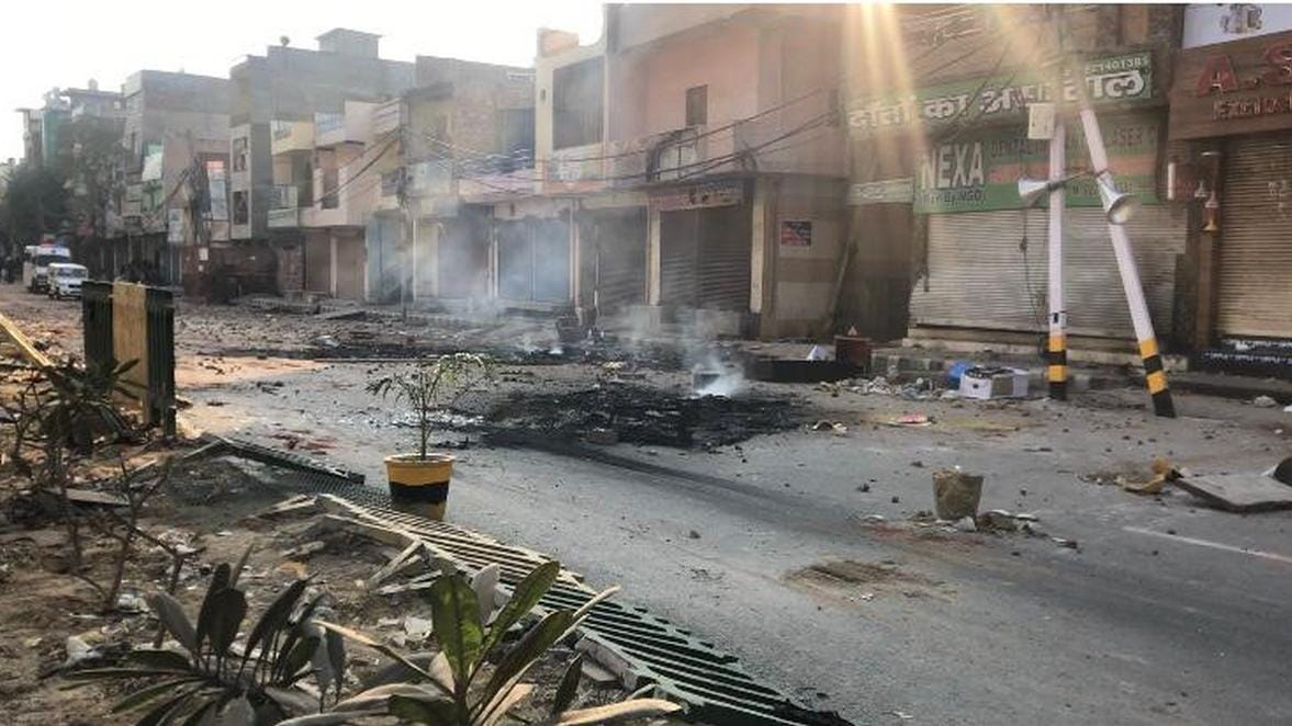 Shops torched at Babarpur Tuesday | Photo: Revathi Krishnan | ThePrint