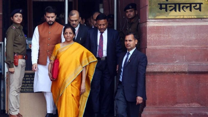 Finance Minister Nirmala Sitharaman ahead of the Union Budget 2020-21. | Photo: Praveen Jain/ThePrint