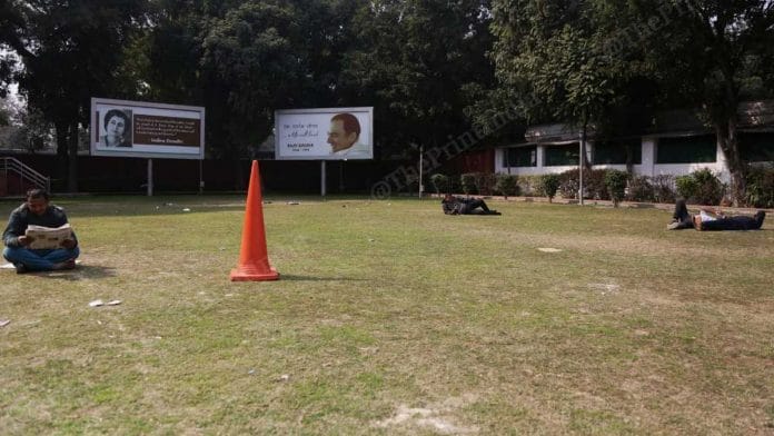 Lost yet again - the deserted Congress headquarters in Delhi after the party's successive rout in the Capital.
