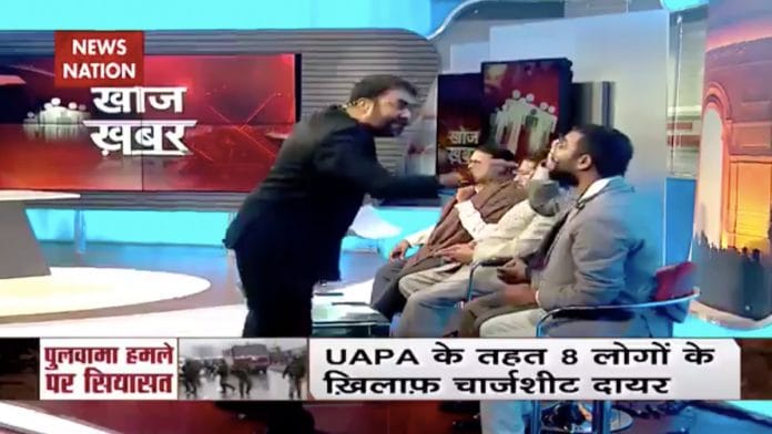 News Nation anchor Deepak Chaurasia heckling JNU Student Sunny Dheeman | Twitter