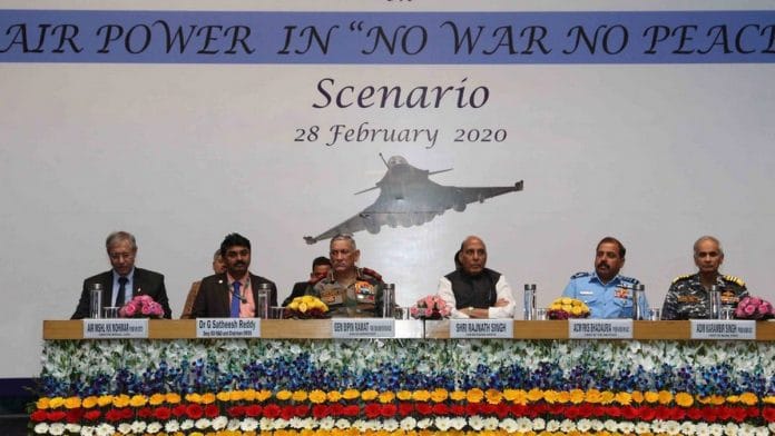 At the seminar organised by the Centre for Air Power Studies in New Delhi | Twitter: @rajnathsingh