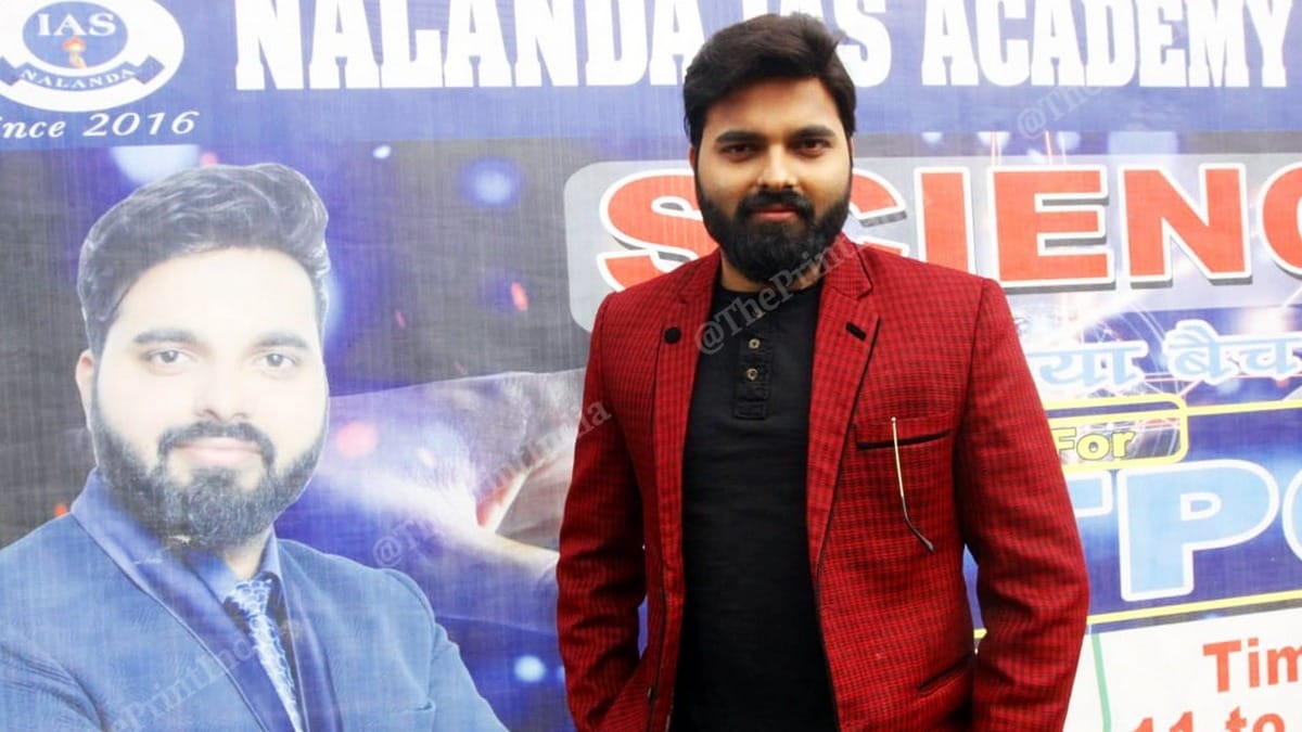 K.K. Chauhan is nothing less than a hero for the nearly 5,000 students studying in the Nalanda IAS Academy. | Photo: Praveen Jain | ThePrint