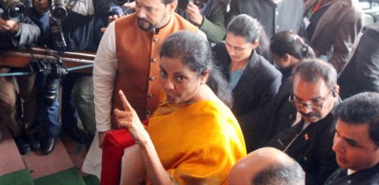 Finance Minister Nirmala Sitharaman in Parliament to present Union Budget 2020-21 Saturday | Photo: Praveen Jain | ThePrint