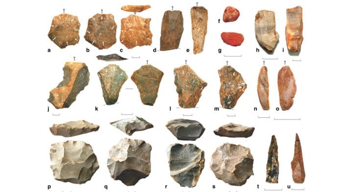 Stone tools discovered at the Dhaba site in Madhya Pradesh | Credits: Clarkson et al., Nature Communications, 2019