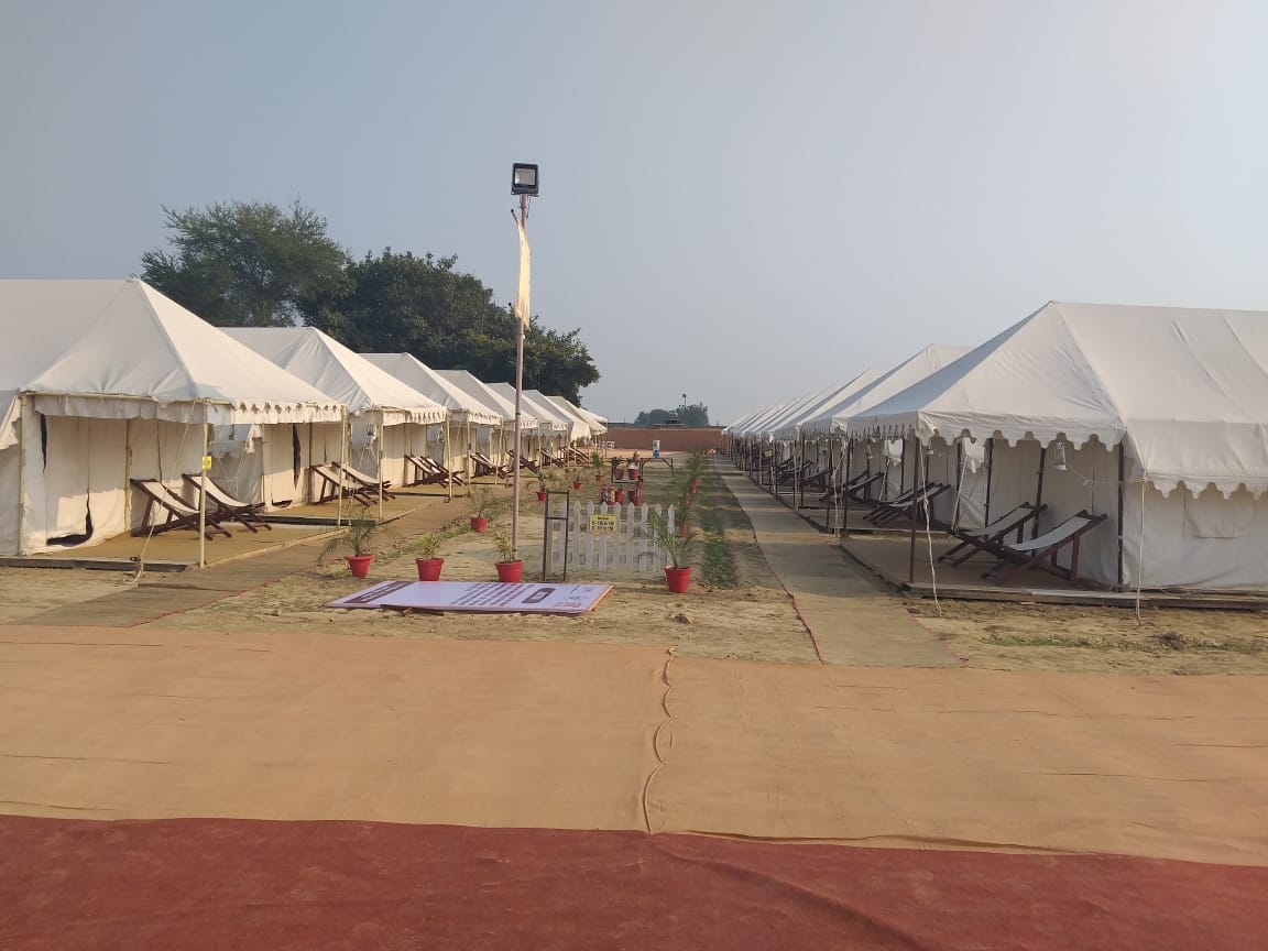 A view of the tent city at the DefExpo 2020 in Lucknow. | Photo: Special arrangement