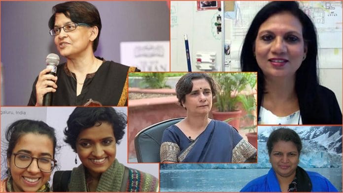 (Clockwise from top right): Archana Sharma, Kusala Rajendran, Aashima Dogra, Nandita Jayaraj, Chandrima Shaha and Dr. Gagandeep Kang (centre)