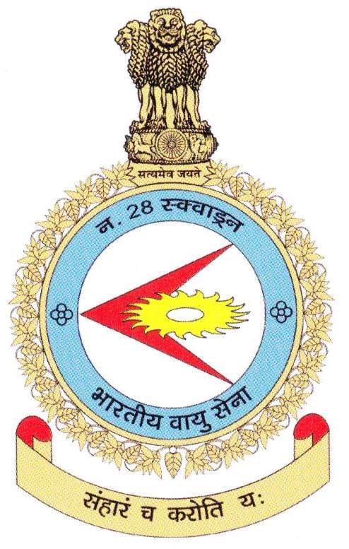 Crest of №28 Sqn, Indian Air Force. | Photo: bharatrakshak.com