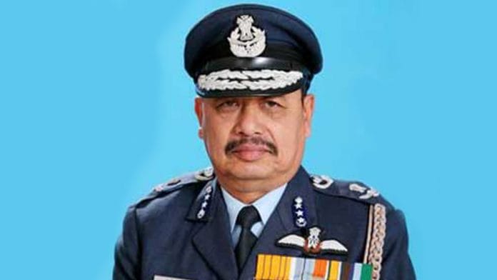 A file photo of Retd. Air Marshal Anjan Kumar Gogoi. } Photo: Twitter/IAF