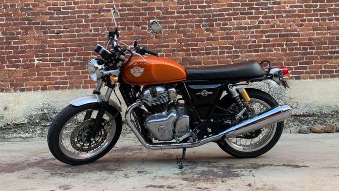 The INT650 offers a selection of tank colors, including black, silver, orange, and two-tone red and black. A three year, unlimited warranty and roadside assistance come standard. Photographer: Hannah Elliott/Bloomberg