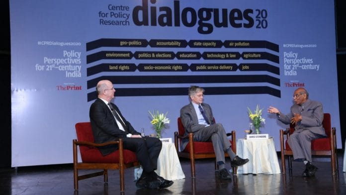 Frank N Pieke, Professor at Leiden University, James Steinberg, former US Deputy Secretary of State and Shyam Saran, former foreign secretary at the CPR Dialogues 2020 in New Delhi on 2 March | CPR Dialogues