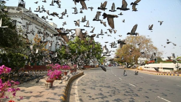 A view of Connaught Place, New Delhi, during Sunday's janata curfew to prevent the spread of the coronavirus | Photo: Suraj Singh Bisht | ThePrint