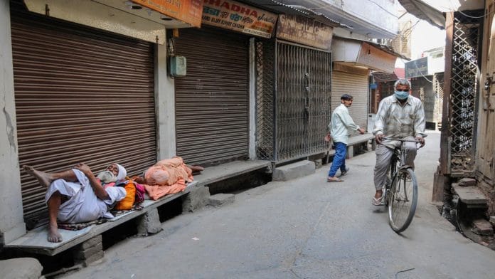Representational image of closed shops in Amritsar, Punjab, under the lockdown | Photo: PTI