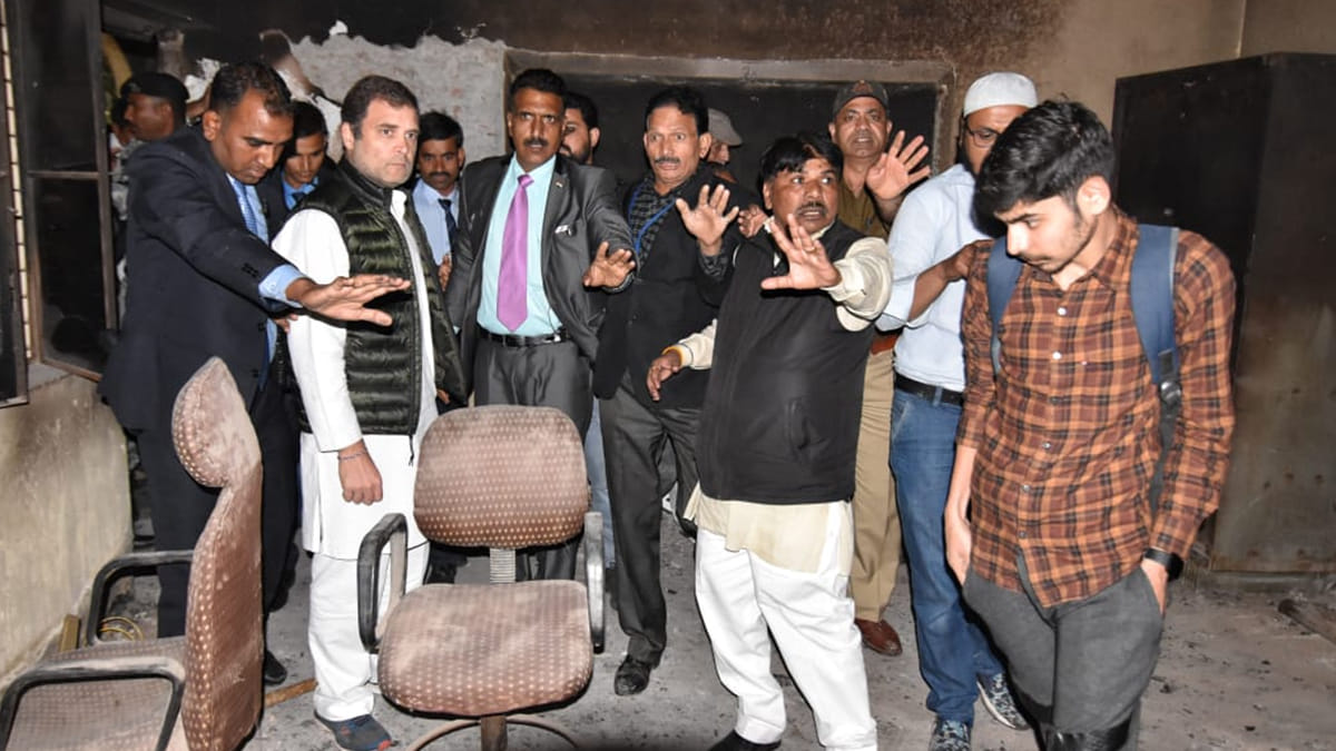Congress leader Rahul Gandhi during his visit to riot-hit Brijpuri in Northeast Delhi | Photo: Suraj Singh Bisht | ThePrint