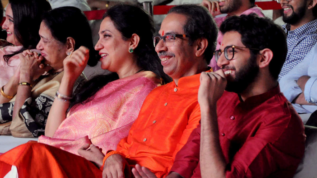 Rashmi Thackeray with husband Uddhav and their son Aaditya | ANI File Photo