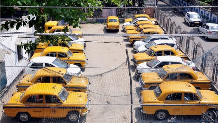 Kolkata Taxis remain parked amid the 21-day nation-wide lockdown | Representational image | PTI