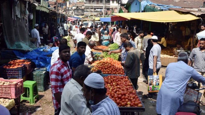 People buying food and other essential supplies in Secunderabad, as large parts of India lock down due to coronavirus | Photo: ANI