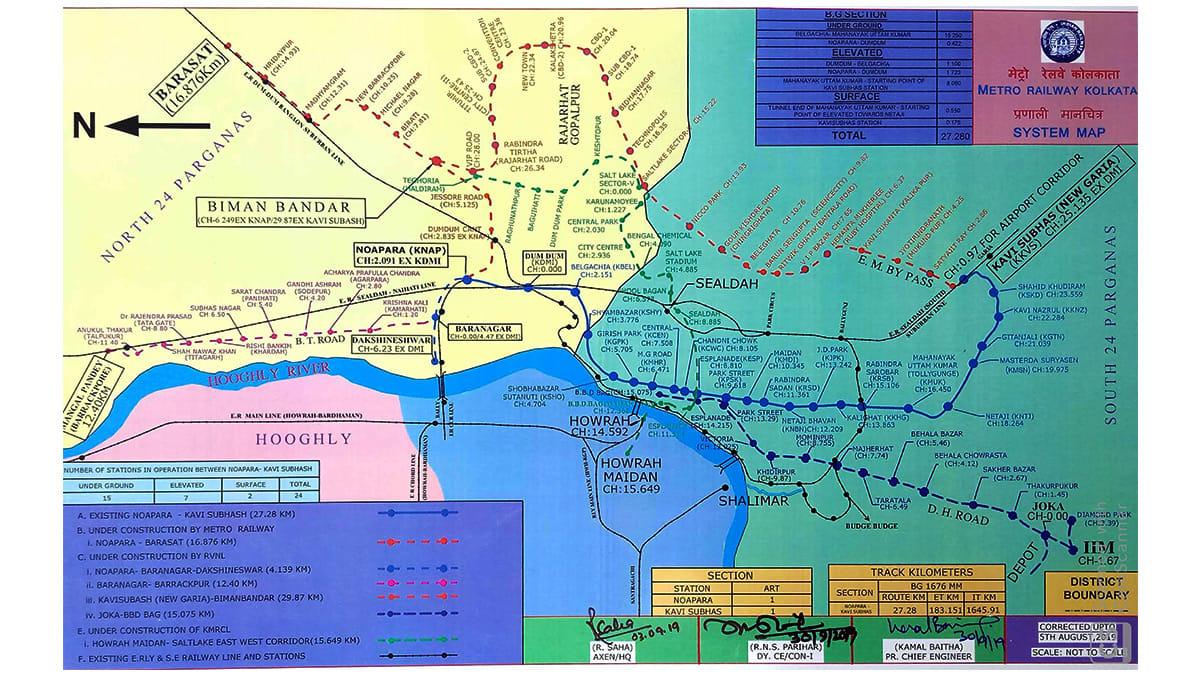 Kolkata Metro route map | Credit: Indian Railways