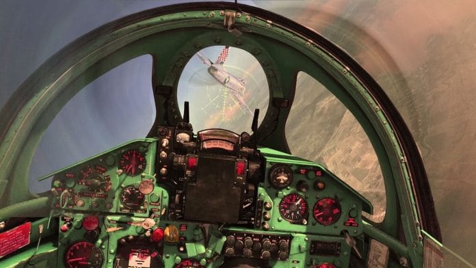 A Pakistan Air Force F-86 Sabre in the Gunsight of an Indian Air Force MiG-21 in the 1965 war. | Photo: Author's collection