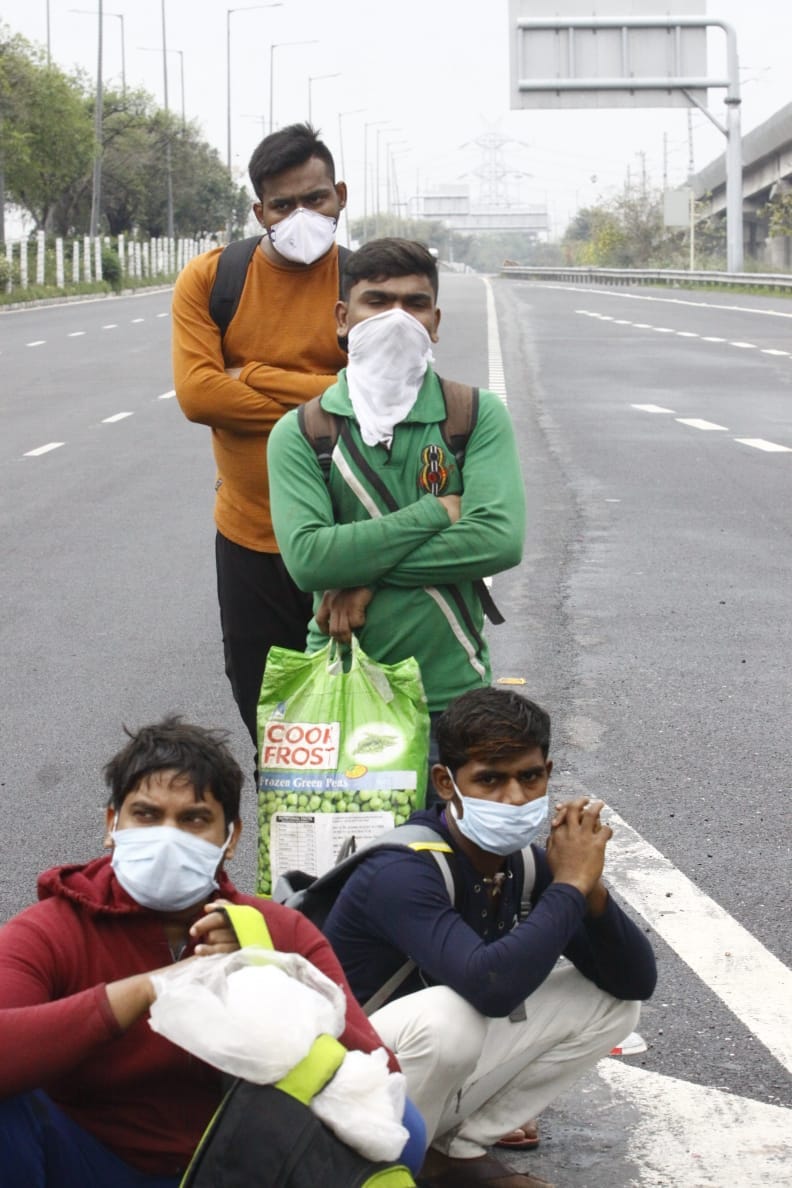 Rahul Singh, a native of Faizabad in UP, who is travelling back to his village with 8 other people from the same district