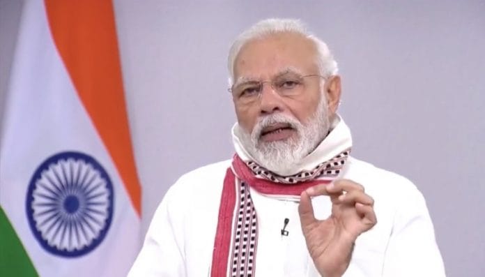 PM Modi's Covid-19 address on 14 April. Photo | YouTube