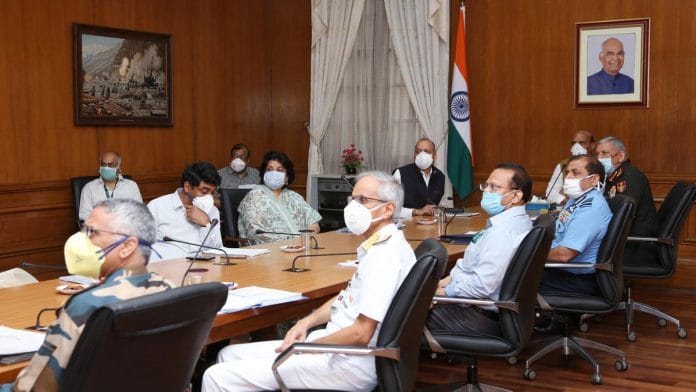 The Ministry of Defence meeting to review the progress on implementing the Shekatkar report | Photo: ANI