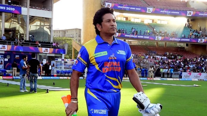 Sachin Tendulkar at an exhibition game before the Covid-19 lockdown | Photo: ANI
