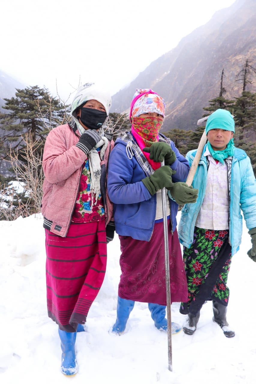 A road maintenance party on the way to Taktsang gompa in Arunachal Pradesh | VInay Sheel Oberoi