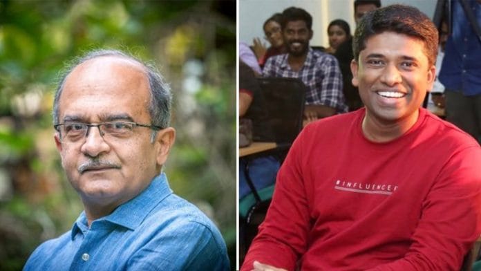 Prashant Bhushan (L) and Kannan Gopinathan (R) | Twitter