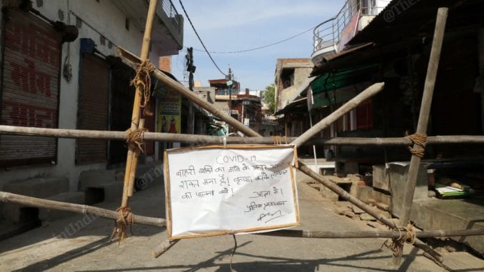 A sealed area in Pasonda village, Ghaziabad | Photo: Suraj Singh Bisht | ThePrint