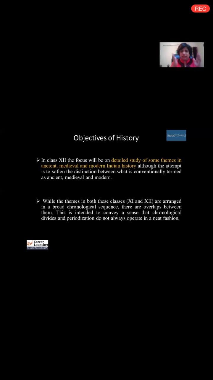 A screenshot from Tuesday's history class