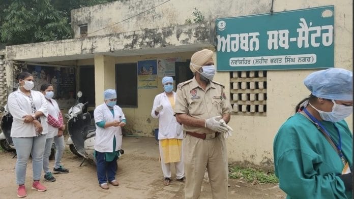 A surveillance team in Punjab's SBS Nagar district. | Photo: Urjita Bhardwaj/ThePrint