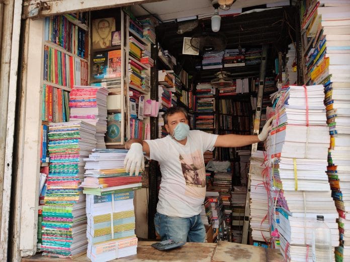 A stationer in Nai Sarak waiting for customers | Photo: Unnati Sharma | ThePrint