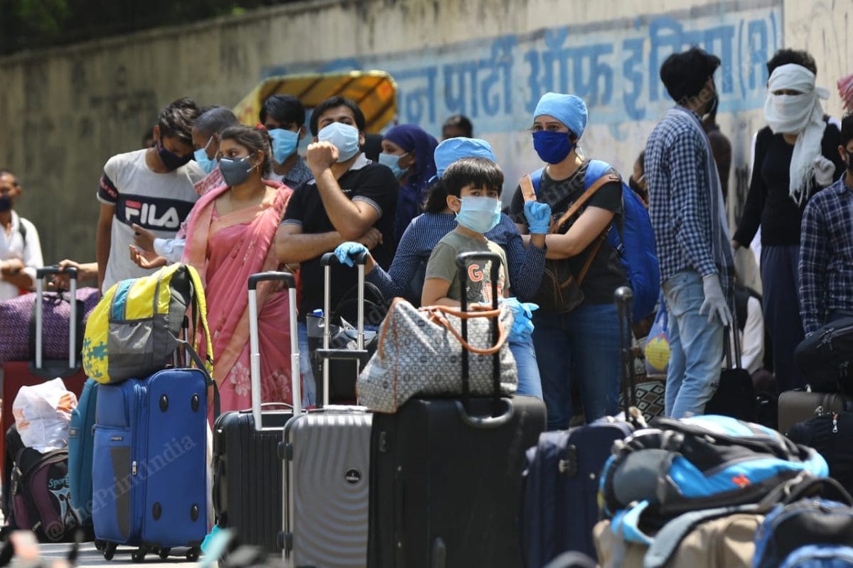 There were three different queues for three different trains | Photo: Suraj Singh Bisht | ThePrint