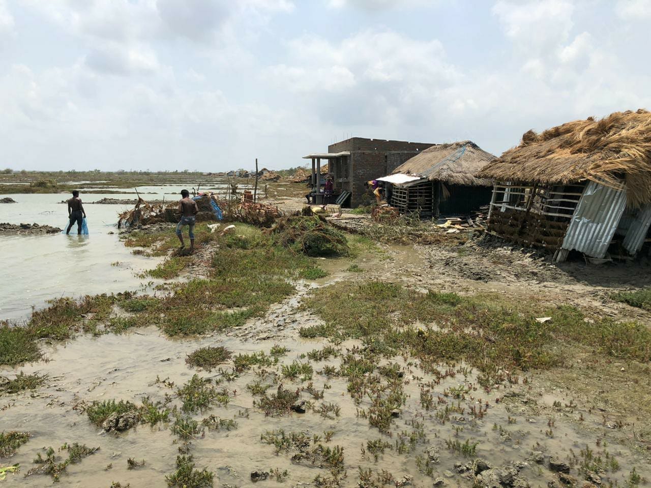 Villagers are fishing on the land where they used to cultivate | Photo: Madhuparna Das | ThePrint