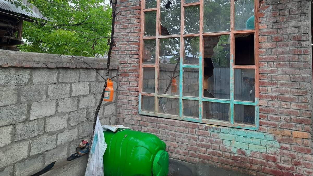 The broken window of Sidiq Dar's house | Photo: Azaan Javaid | ThePrint